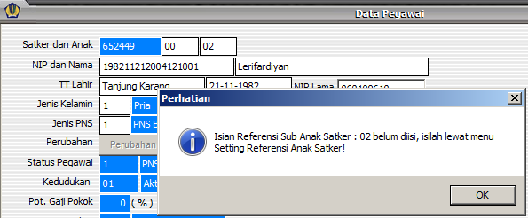 update aplikasi GPP satker 2013 menu rekam sub anak satker